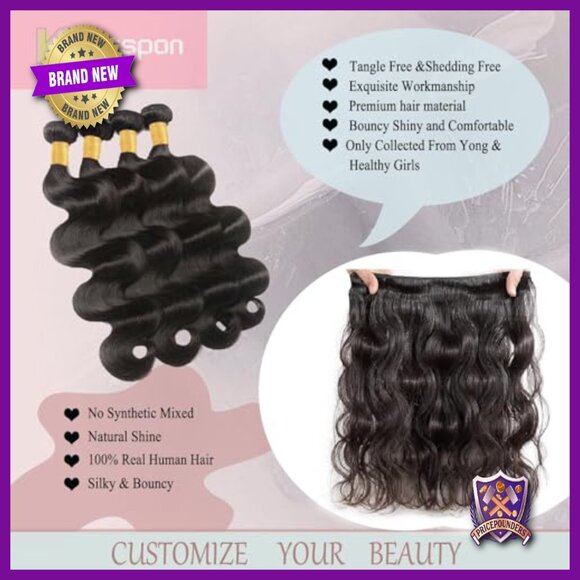4 Bundles 12A Brazilian Virgin Human Hair Extensions Body Wave 26 Inch main image 5